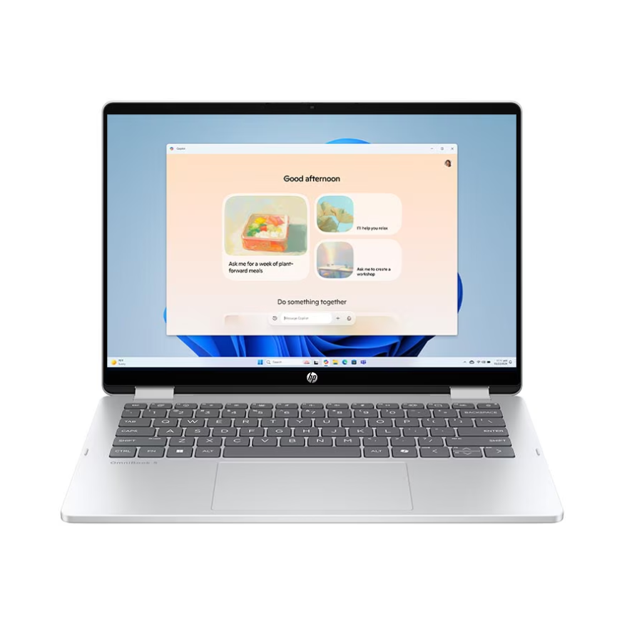 HP OmniBook 5 FLIP 14-fp0023dx, INTEL CORE 7-150U, 16GB DDR5, 512GB SSD, INTEL GRAPHICS, TOUCHSCREEN, MULTI TOUCH, 14 INCH 2K, IPS LED, BACKLIT KEY, WINDOWS 11, GLACIER SILVER LAPTOP