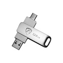 PC POWER 128GB USB 3.2+TYPE C PENDRIVE P128 DUAL (SILVER COLOR)